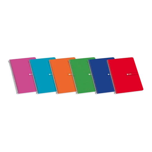 10 Enri Cahier Spiral Couverture Souple Din A5 Grille Couleurs Assorties