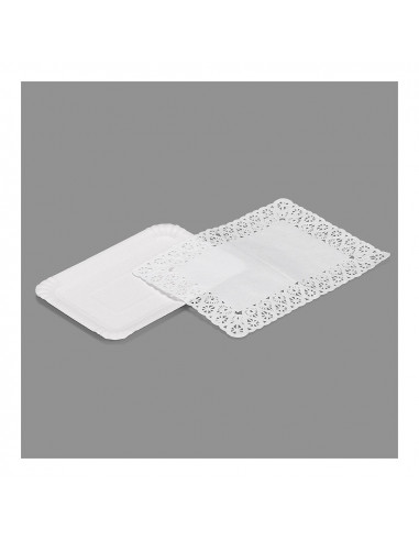 12 Sac 4 Plat Rectangulaire Avec Dentelle 14x21cm