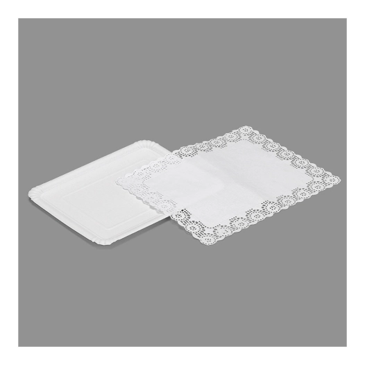 12 Sac 2 Plat Rectangulaire Avec Dentelle 22x28cm
