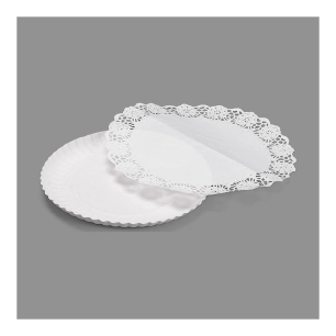 12 Sac 3 Plat Rond Avec Dentelle 21cm
