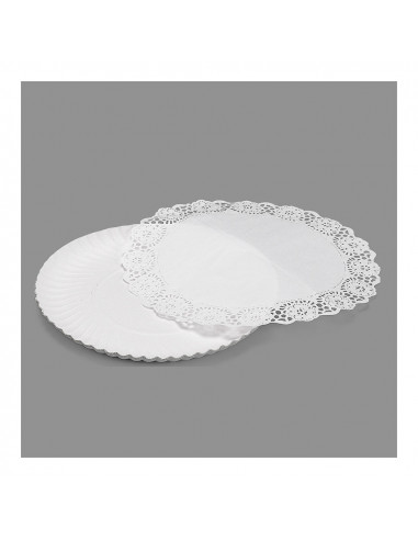 12 Sac 2 Plat Rond Avec Dentelle 25cm