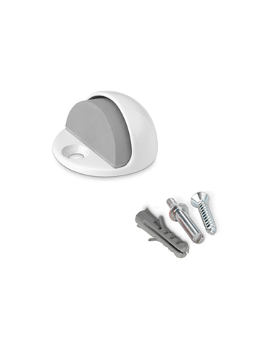 Butee Porte Metallique Avec Vis Blanc (BLISTER) Inofix