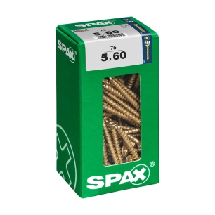Boîte 75 Unités. Vis A Bois Spax Cab. Plat Yellox 5.0x60mm Spax
