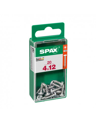 5 Boîte 20 Unités. Vis A Bois Spax Cab. Ronde Wirox 4.0x12mm Spax