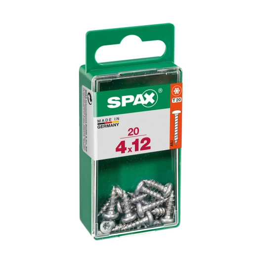 5 Boîte 20 Unités. Vis A Bois Spax Cab. Ronde Wirox 4.0x12mm Spax