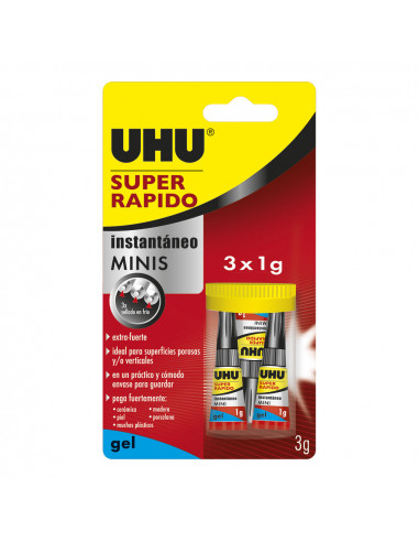 Uhu Super Fast Minis Gel (EN Boite) 3x1g Ref. 36527