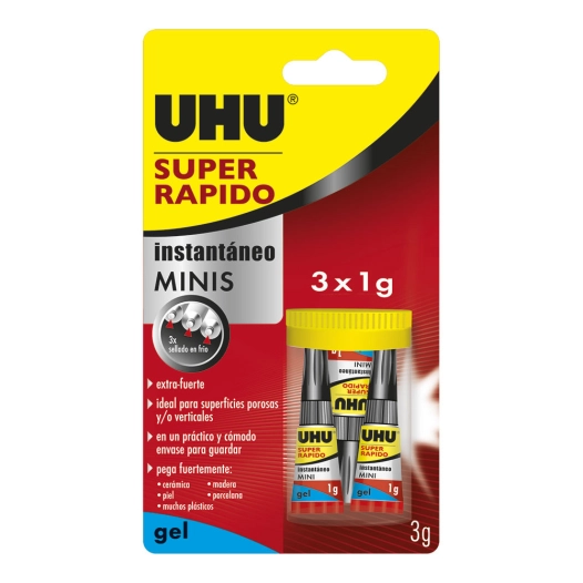 Uhu Super Fast Minis Gel (EN Boite) 3x1g Ref. 36527