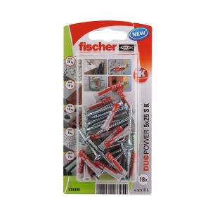 Blister 18 Chevilles + Des Vis Duopower 5x25 534996 Fischer