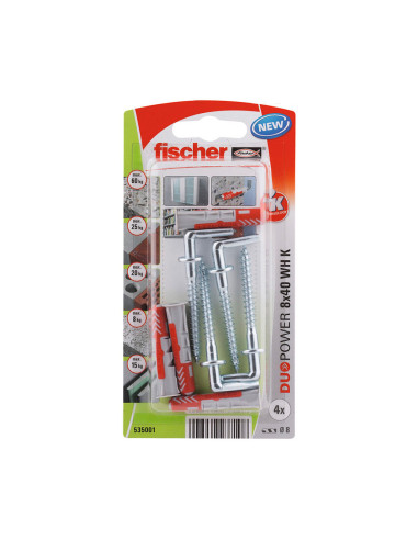 Blister 4 Chevilles + Pointes Duopower 8x40 535001 Fischer