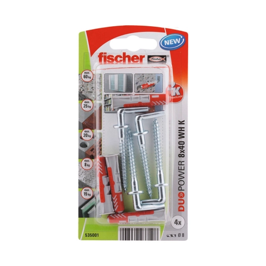 Blister 4 Chevilles + Pointes Duopower 8x40 535001 Fischer