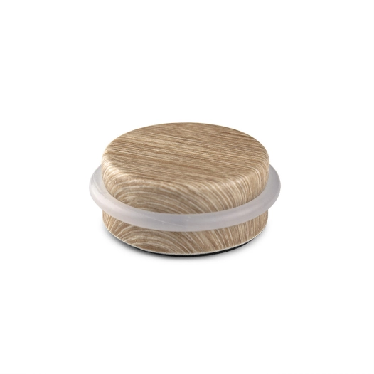 Adhésif Plastique-Métallique Butée De Porte Décorée Noyer Américain Ø4,6x1,8cm Inofix