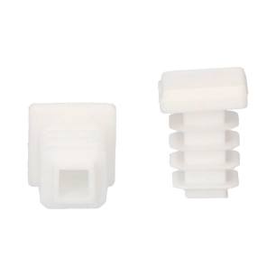 100 Embout Blanc Rentrant A Ailettes Carre 12x12mm