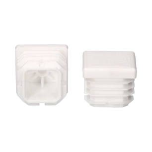 100 Embout Rentrant Blanc A Ailettes Carre 22x22mm