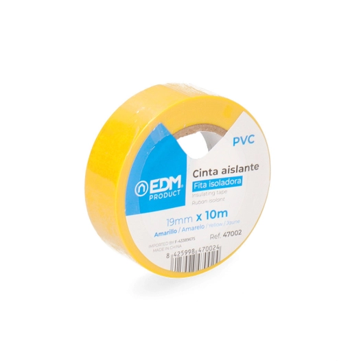 Ruban Isolant 10mx19mm Jaune Edm