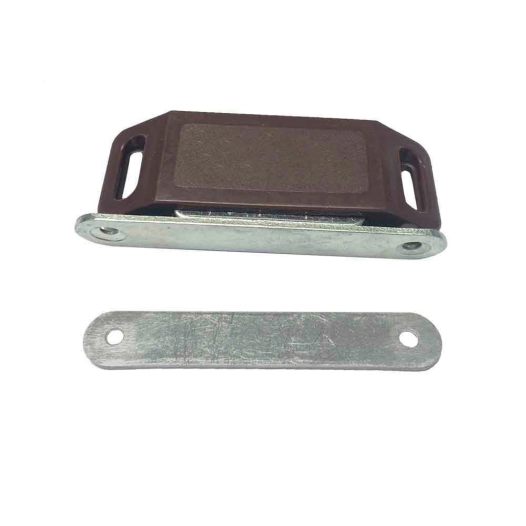 Loquet Fermeture Magnétique Marron (DEUX Pièces) 75x18mm
