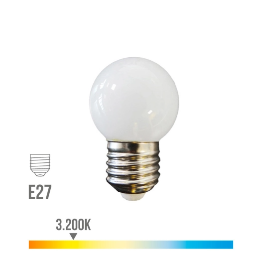 Ampoule Sphérique Led E27 1.5w 130lm 3200k Lumière Chaude Ø4.3x7cm Edm