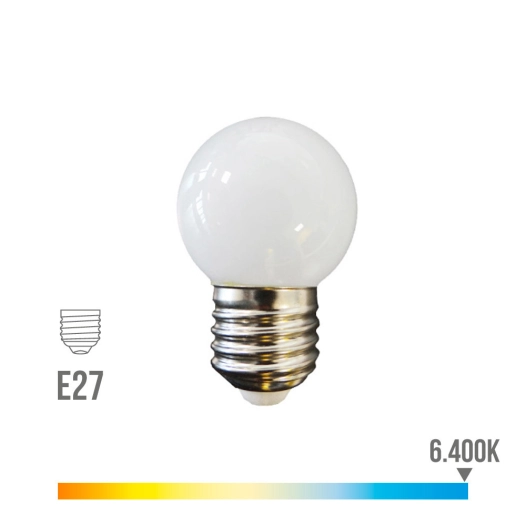 Ampoule Sphérique Led E27 1.5w 130lm 6400k Lumière Froide Ø4.3x7cm Edm