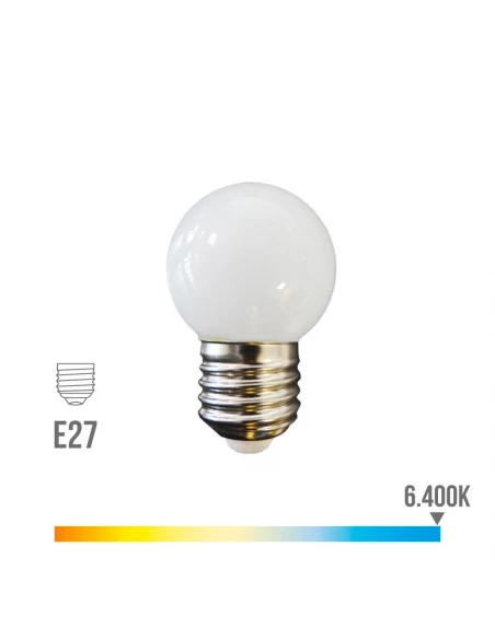 Ampoule Sphérique Led E27 1.5w 130lm 6400k Lumière Froide Ø4.3x7cm Edm