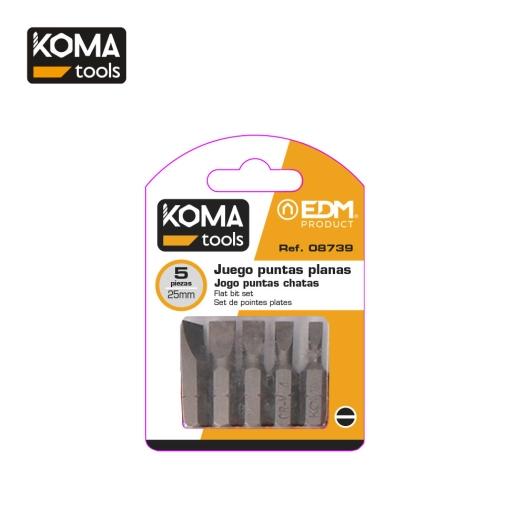 Jeu Bits Plats 1 4-5 Pièces X 25 Mm Koma Tools