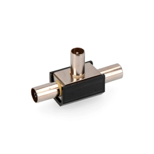 10 Connecteur Tv Raccord 1 Mâle + 2 Femelles Noir Rétractable Edm