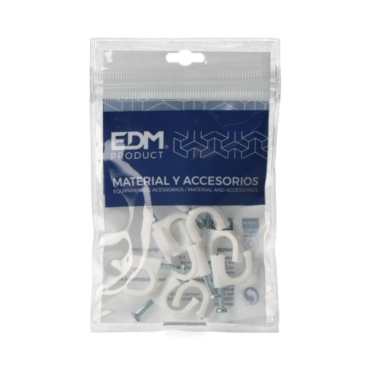 Agrafe Serre-Câble Blanche Pour Tuyau Tubulaire 2x4 N°9 Sous Emballage (10 U.) Edm