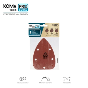 Set 5 Papiers De Verres Rechange Pour Ponceuse 08753 Koma Tools