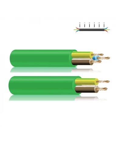 100 Câble Sans Halogène Vert 3x1mm Euro/Mts