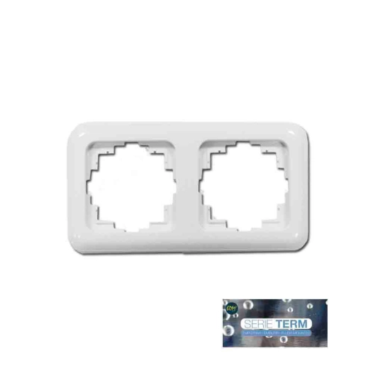 Cadre Prise Encastrable 2 Postes ''TERM'' Edm (SACHET Blister)