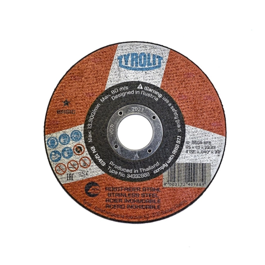 25 Disque De Coupe Plat 41c Ø115x1x22,23 A60r-Bfb. Tyrolit