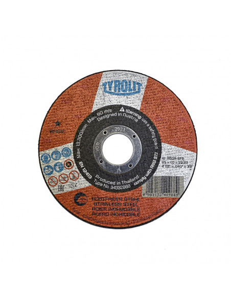 25 Disque De Coupe Plat 41c Ø115x1x22,23 A60r-Bfb. Tyrolit