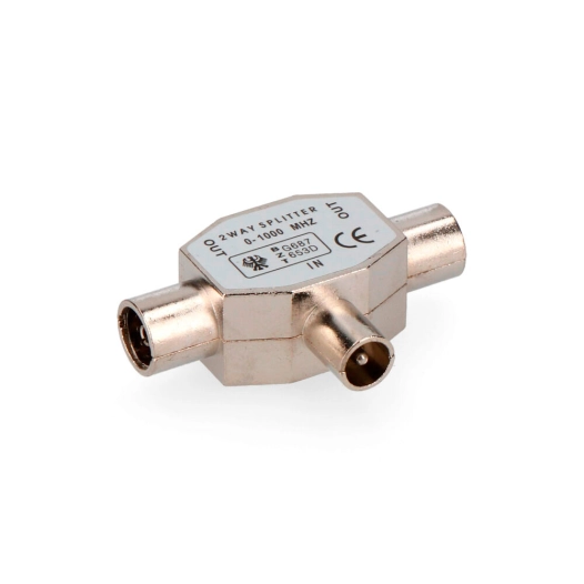 10 Connecteur Tv Raccord 1 Mâle + 2 Femelles Métallique Extra Rétractable Edm