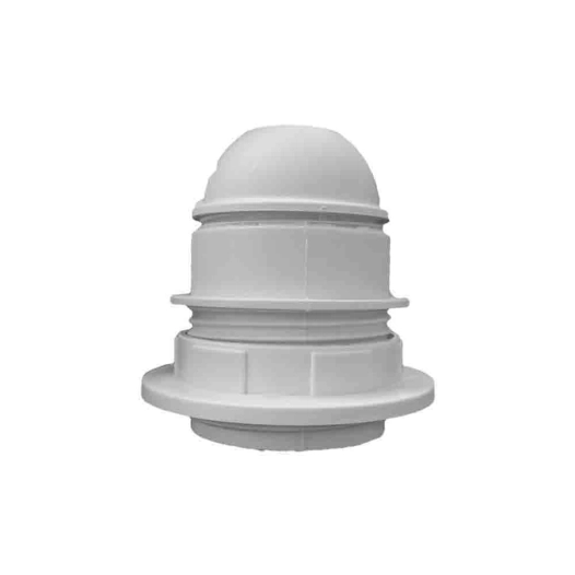 10 Douille Semi-Filetee Blanche E-27 + Rondelle (RETRACTABLE) Edm