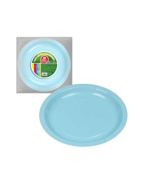 Assiettes Carton Bleu Baby 20cm Écologiques et pratiques pour fêtes - BEST PRODUCTS