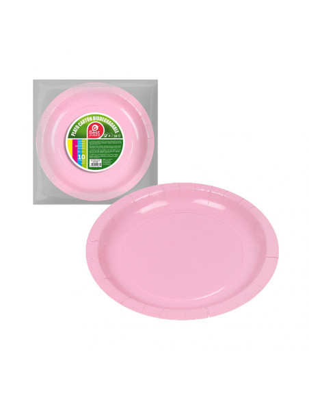Assiettes Carton Rose Baby 20cm (6x10) Vaisselle jetable écologique - BEST PRODUCTS