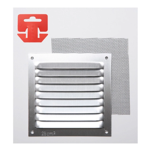 Grille Avec Toile Moustiquaire Alum 0.6 Couleur Naturelle 100x100mm (G)