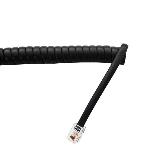 5 Rallonge Prise De Téléphone 2m 4 Voies Mâle- Mâle Mini Câble Noir Bouclé