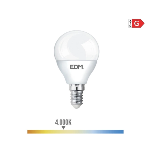 Ampoule Sphérique Led E14 5w 400lm 4000k Lumière Du Jour Ø4,5x8cm Edm