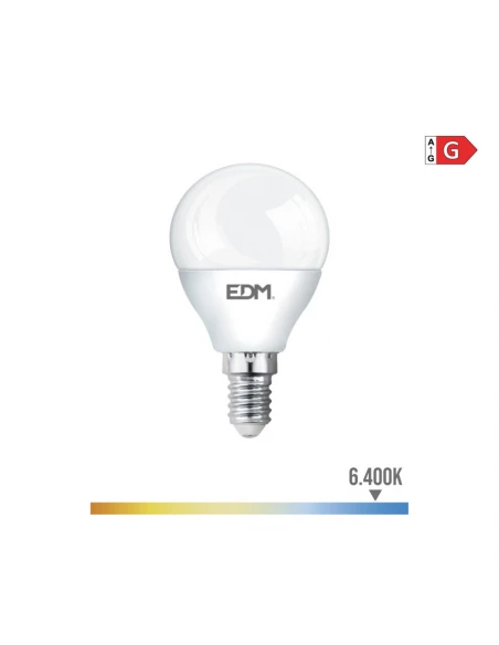 Ampoule Sphérique Led E14 5w 400lm 6400k Lumière Froide Ø4,5x8cm Edm