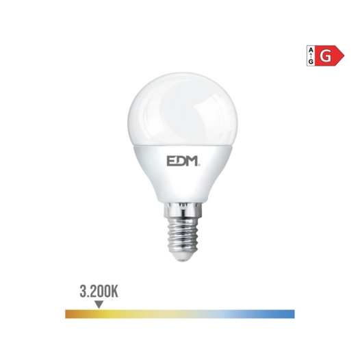 10 Ampoule Led Sphérique E14 5w 400lm 3200k Lumière Chaude Ø4,5x8cm Edm
