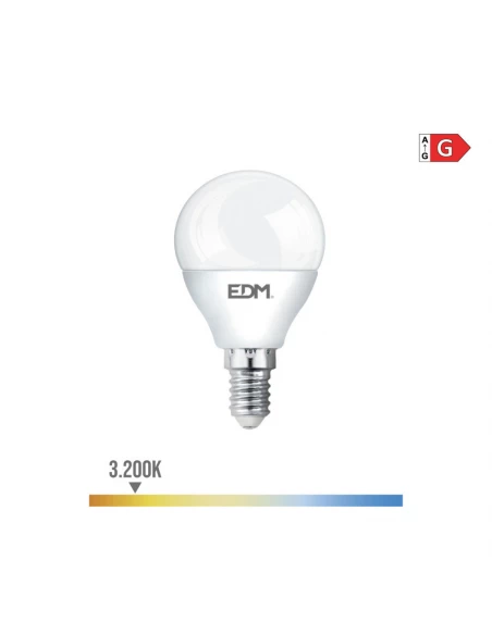 10 Ampoule Led Sphérique E14 5w 400lm 3200k Lumière Chaude Ø4,5x8cm Edm