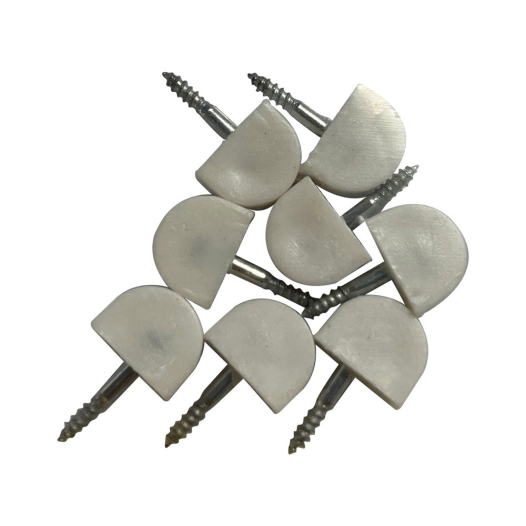 Pack 8 Unités Petit Support D'etagere Semi-Rond Blanc Edm