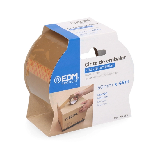 6 Adhésif D'emballage Marron 48 Micron 50mx50mm Edm