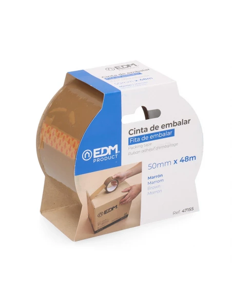 6 Adhésif D'emballage Marron 48 Micron 50mx50mm Edm