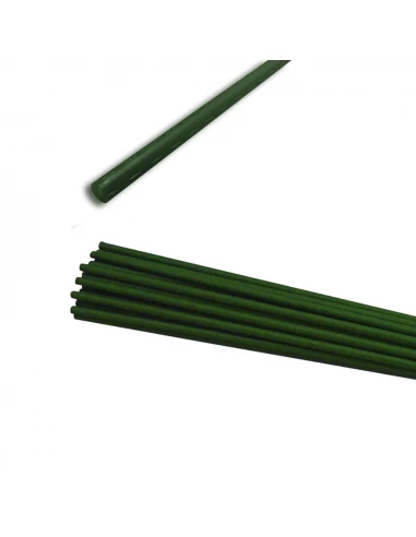 12 Tuteur En Plastique Pour Plantes. Couleur Vert Ø1,1x150cm