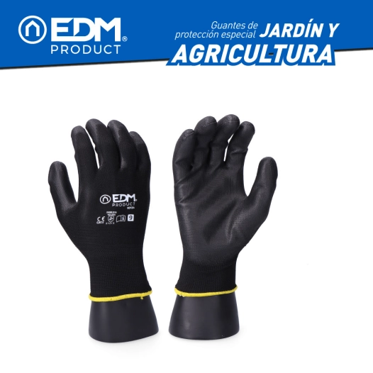 6 Gant De Jardin Et Agriculture En Polyester Enduit De Polyuréthane Taille 7 Edm
