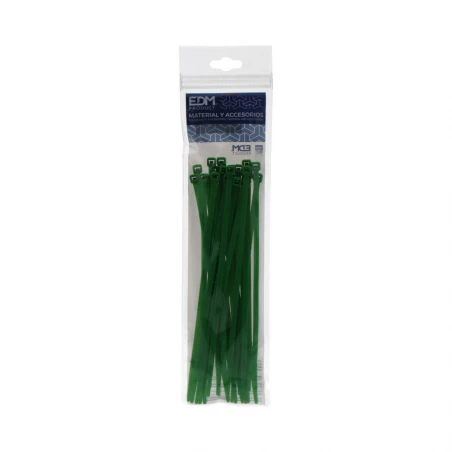 Collier De Serrage Vert 150x3,5 Mm (SACHET 25 U.) Edm Nylon De Haute Qualité