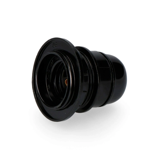 5 Douille À Visser Noire E-27 + Anneau Sous Emballage Edm