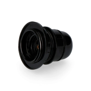 5 Douille À Visser Noire E-27 + Anneau Sous Emballage Edm