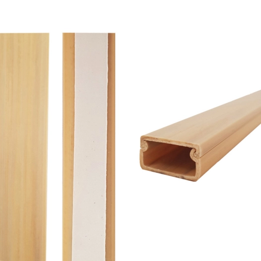Moulure électrique Adhésif 2m 19x11mm Bois Clair - Edm