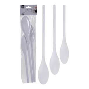4 Set 3 Cuillères Plastique Plusieurs Tailles